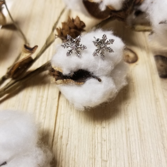 ❄❄Gorgeous CZ Snowflake earrings❄❄ - Picture 6 of 10